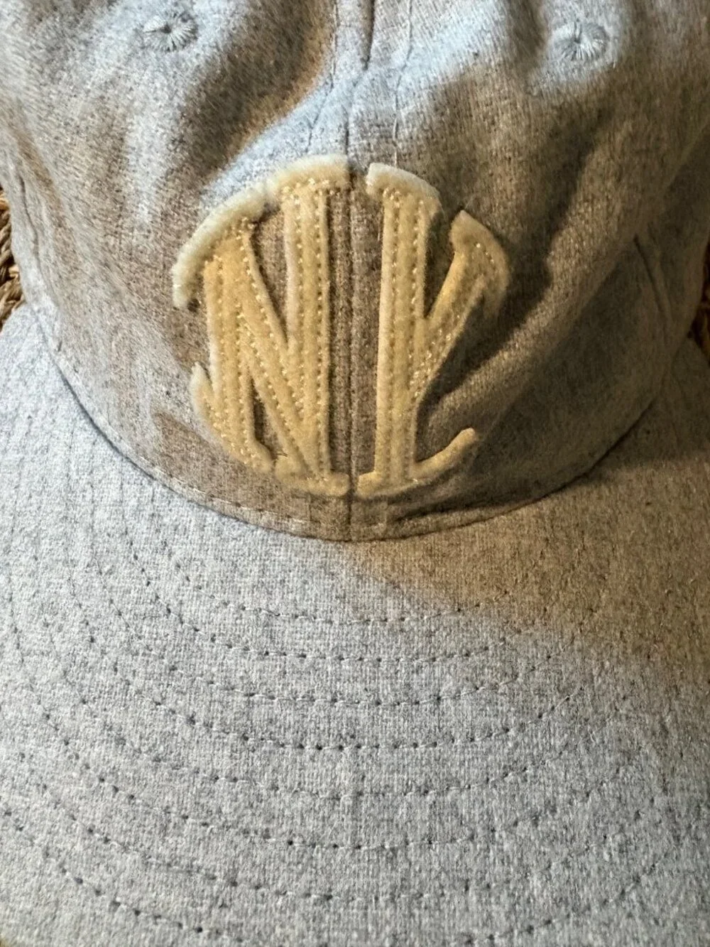 NWOT  Ebetts Field Flannel authentic wool flannel NY ball cap in h. grey